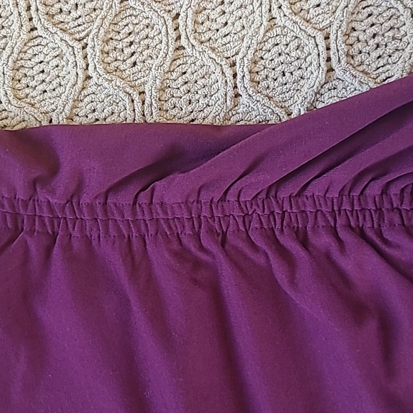 Open Edit Burgundy Ruched Long Sleeve Knit Midi Dress - Size M - Picture 4 of 7